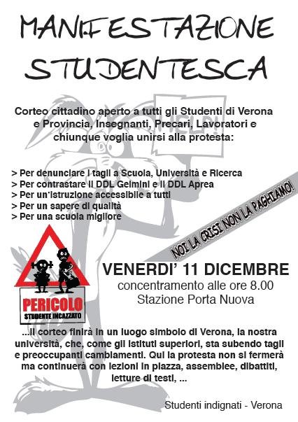 manifestazione studentesca 11 dicembre 09